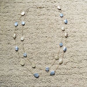 Gold and silver necklace with gold chain